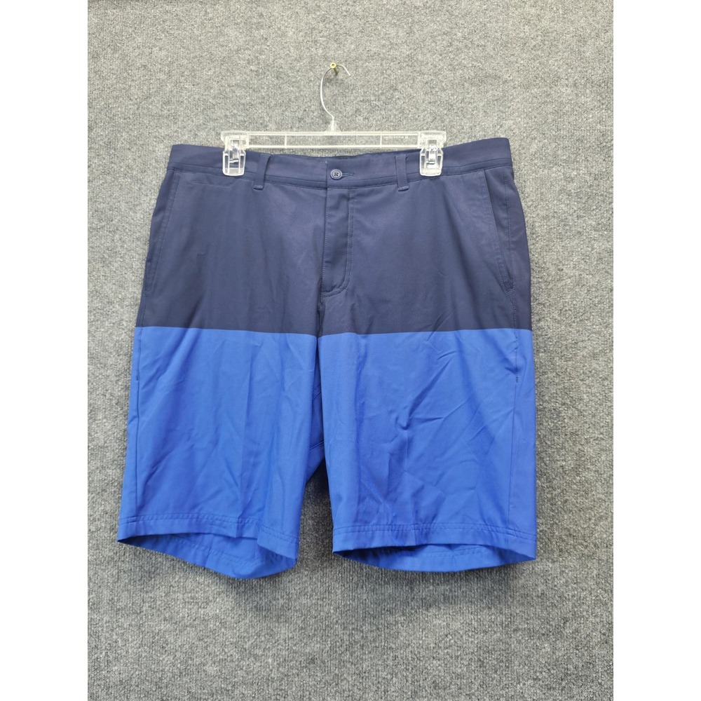 Nike Golf Shorts Mens 34 Navy Blue Dri-FIT Colorblock Performance Lightweight